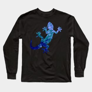 Deep Blue Mosaic Lizard Long Sleeve T-Shirt